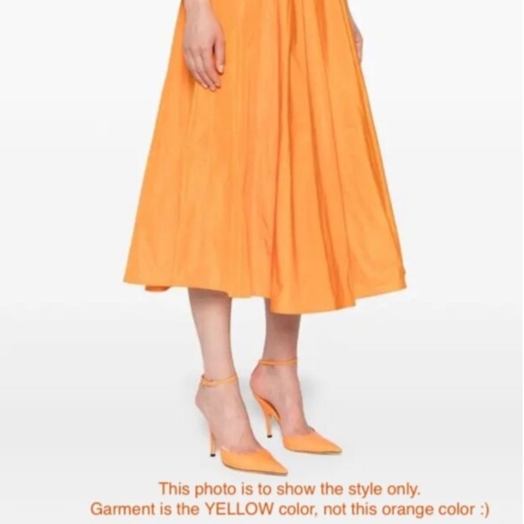 SARA ROKA Green/Yellow Spring Midi Temperance Skirt, Size Medium - Picture 4 of 4